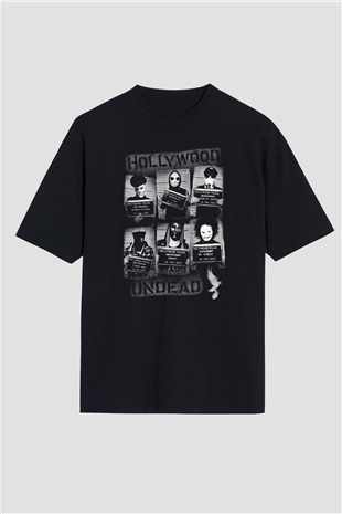 Hollywood Undead Siyah Unisex Oversize Tişört T-Shirt