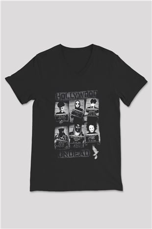 Hollywood Undead Siyah Unisex V Yaka Tişört T-Shirt