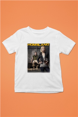 Homeland Baskılı Beyaz Unisex Çocuk Tişört