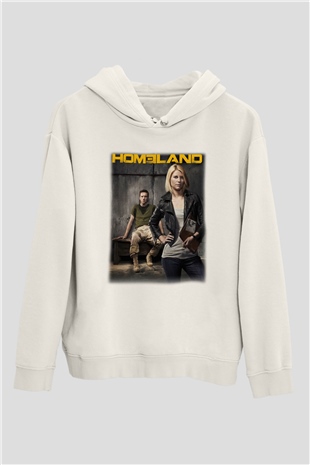 Homeland Beyaz Unisex Kapşonlu Sweatshirt
