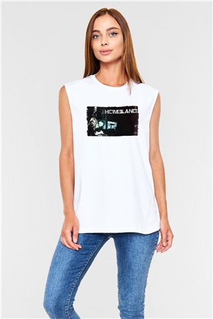 Homeland Beyaz Unisex Kolsuz Tişört