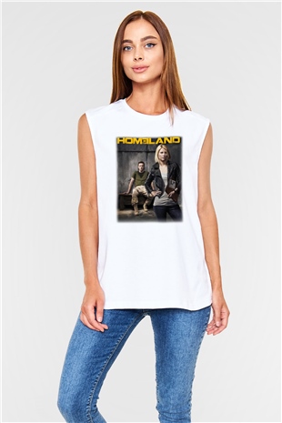 Homeland Beyaz Unisex Kolsuz Tişört