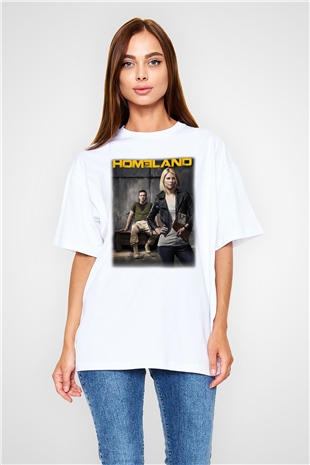 Homeland Beyaz Unisex Oversize Tişört T-Shirt