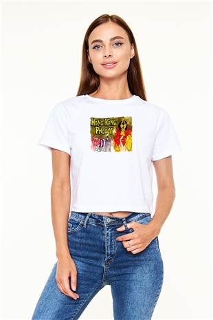 Hong Kong Phooey Beyaz   Crop Top Tişört