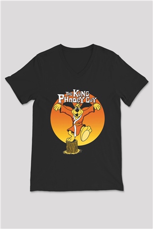 Hong Kong Phooey Siyah Unisex  V Yaka Tişört