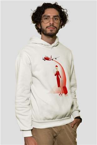 Hostes Beyaz Unisex Hoodie