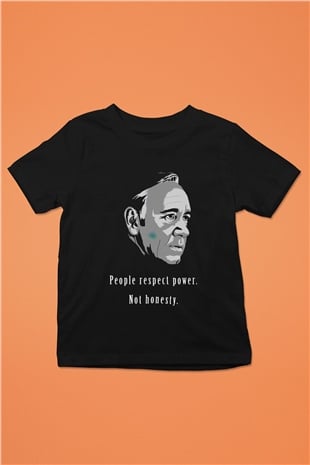 House of Cards Baskılı Siyah Unisex Çocuk Tişört