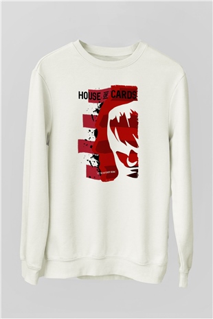 House of Cards Beyaz Unisex Sweatshirt
