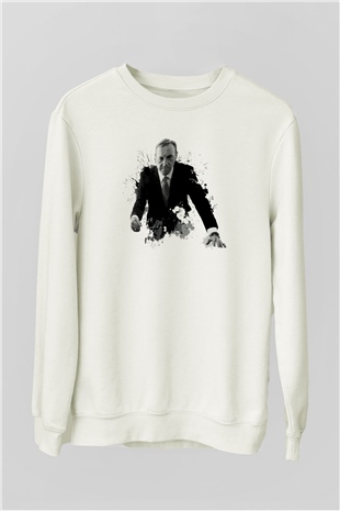 House of Cards Beyaz Unisex Sweatshirt