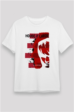 House of Cards Beyaz Unisex Tişört T-Shirt