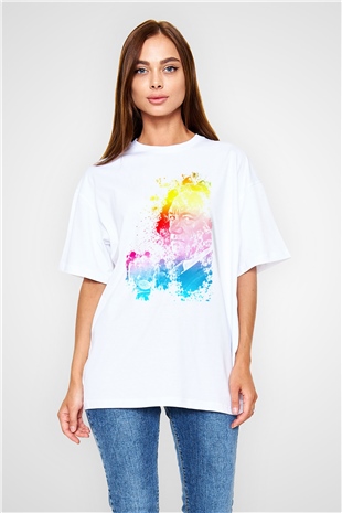 House of Cards Beyaz Oversize Tişört Oversize T-shirt