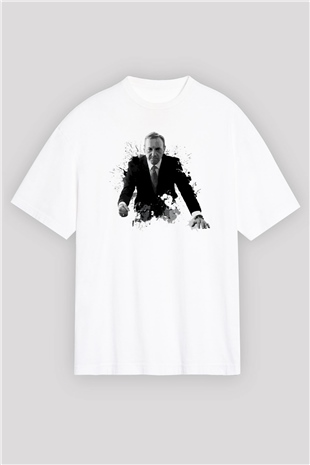 House of Cards Beyaz Oversize Tişört Oversize T-shirt