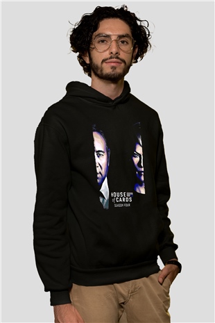 House of Cards Siyah Unisex Hoodie