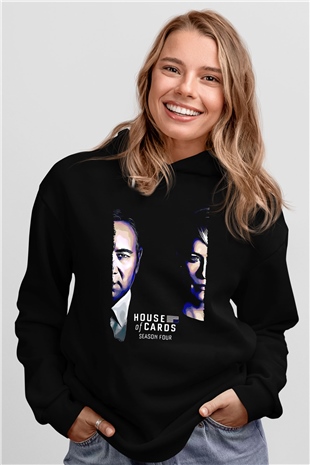 House of Cards Siyah Unisex Hoodie