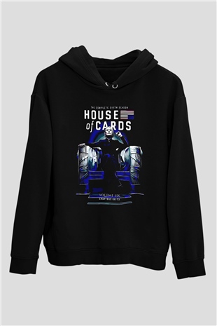 House of Cards Siyah Unisex Hoodie