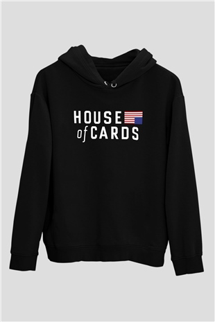 House of Cards Siyah Unisex Hoodie