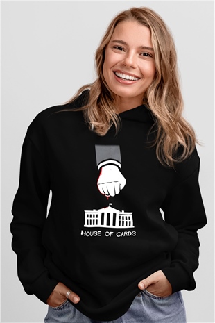 House of Cards Siyah Unisex Hoodie