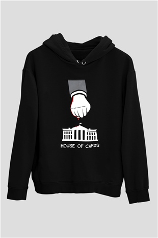 House of Cards Siyah Unisex Hoodie