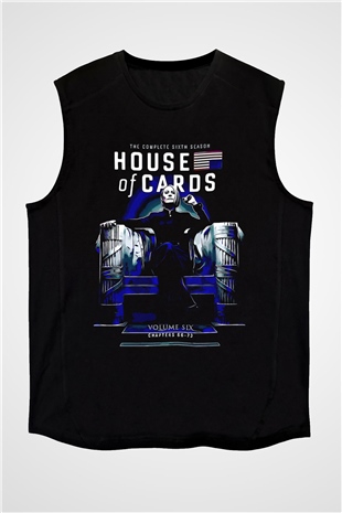 House of Cards Siyah Unisex Kolsuz Tişört