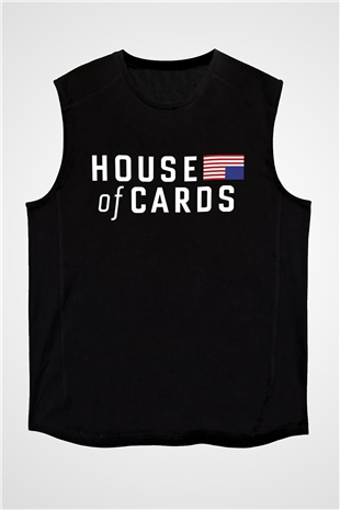 House of Cards Siyah Unisex Kolsuz Tişört