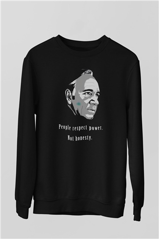 House of Cards Siyah Unisex Sweatshirt