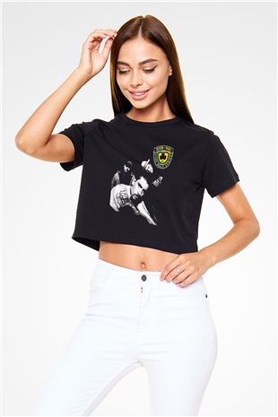House of Pain Siyah Crop Top Tişört