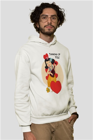 Hula Beyaz Unisex Hoodie