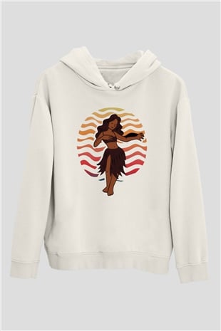 Hula Beyaz Unisex Hoodie