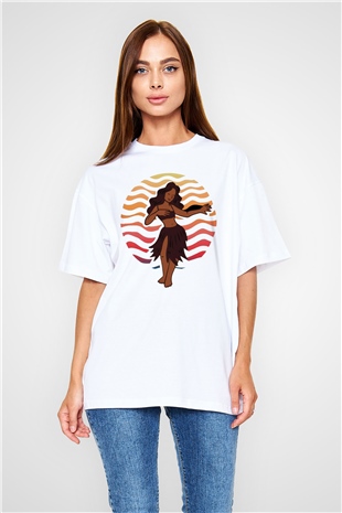 Hula Beyaz Oversize Tişört Oversize T-shirt - TişörtFabrikası
