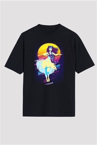 Hula Siyah Oversize Tişört Oversize T-shirt - TişörtFabrikası