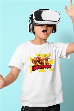 Hulk Hogan Baskılı Beyaz Unisex Çocuk Tişört
