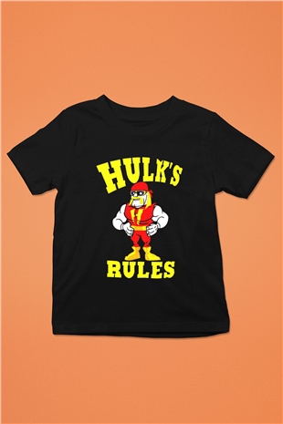 Hulk Hogan Baskılı Siyah Unisex Çocuk Tişört