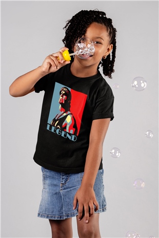 Hulk Hogan Baskılı Siyah Unisex Çocuk Tişört