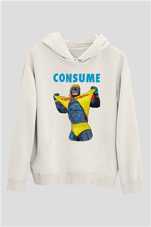 Hulk Hogan Beyaz Unisex Kapşonlu Sweatshirt