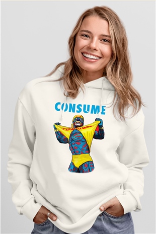 Hulk Hogan Beyaz Unisex Kapşonlu Sweatshirt
