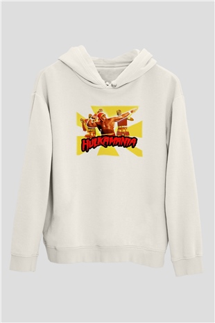 Hulk Hogan Beyaz Unisex Kapşonlu Sweatshirt