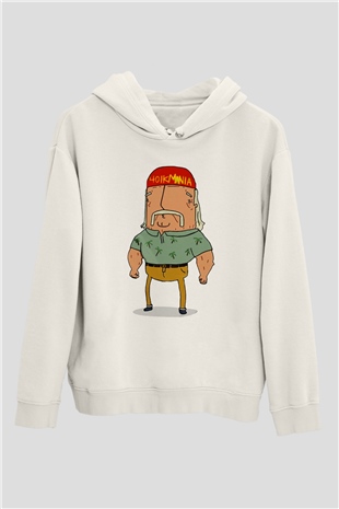 Hulk Hogan Beyaz Unisex Kapşonlu Sweatshirt