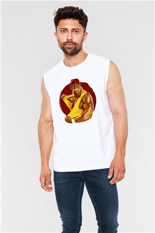 Hulk Hogan Beyaz Unisex Kolsuz Tişört