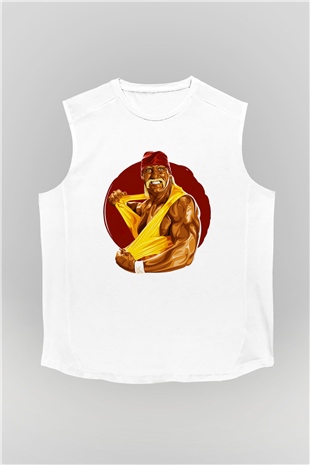 Hulk Hogan Beyaz Unisex Kolsuz Tişört