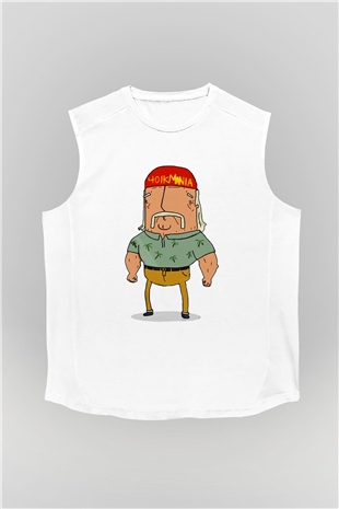 Hulk Hogan Beyaz Unisex Kolsuz Tişört
