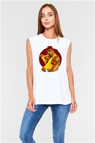 Hulk Hogan Beyaz Unisex Kolsuz Tişört