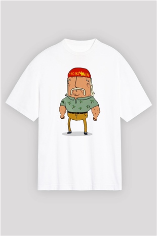 Hulk Hogan Beyaz Unisex Oversize Tişört