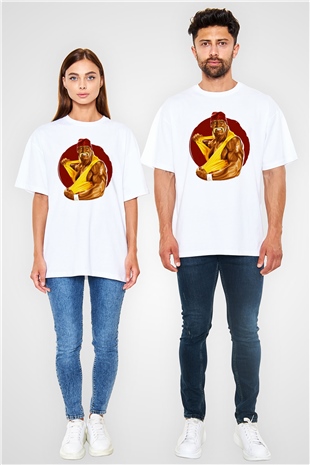 Hulk Hogan Beyaz Unisex Oversize Tişört