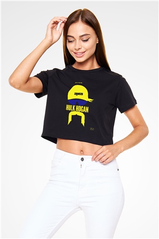 Hulk Hogan Siyah Crop Top Tişört