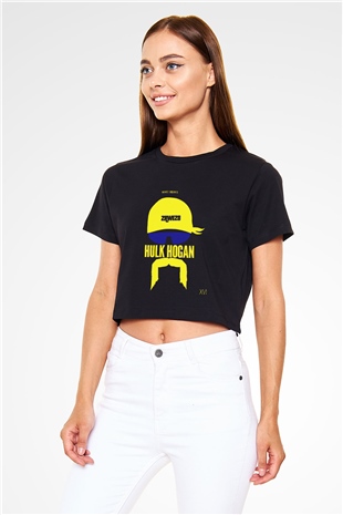 Hulk Hogan Siyah Crop Top Tişört