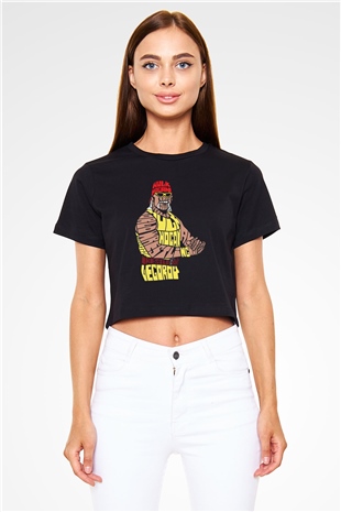 Hulk Hogan Siyah   Crop Top Tişört