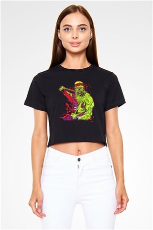 Hulk Hogan Siyah   Crop Top Tişört