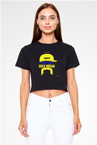 Hulk Hogan Siyah Crop Top Tişört