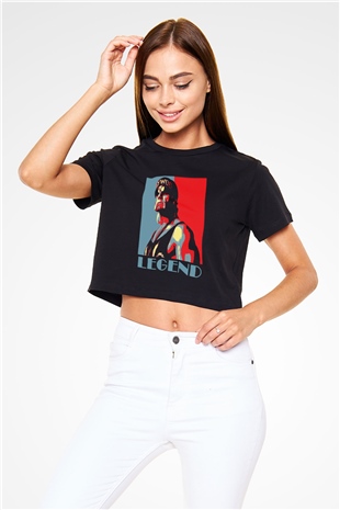 Hulk Hogan Siyah Crop Top Tişört