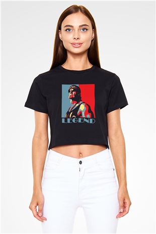 Hulk Hogan Siyah Crop Top Tişört